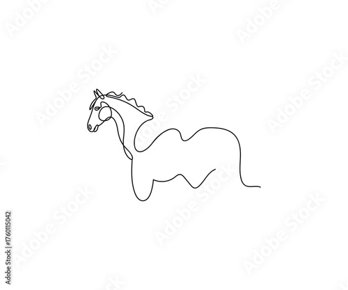 Camel-Horse Fusion: A minimalist artwork shows the unique blend of camel and horse