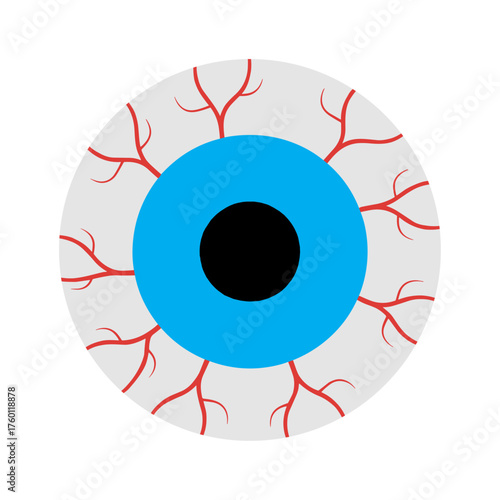 vector illustration of a single detached eyeball