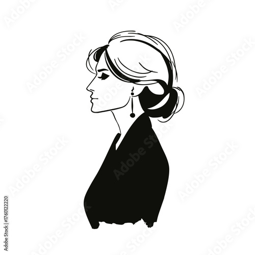 President. President simple black and white line art vector logo