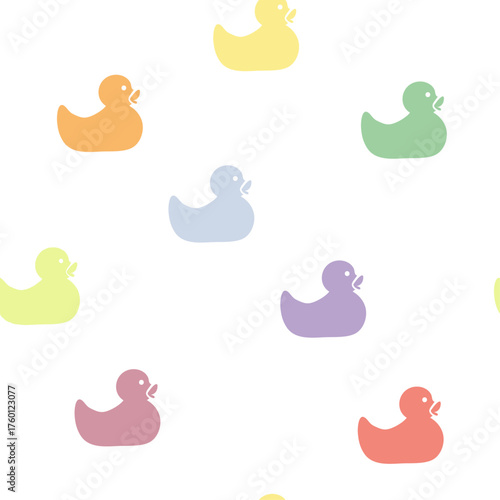 Seamless pattern with baby ducks