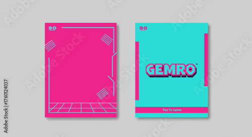 Gemro Card Game Packaging Design with Retro Aesthetic.