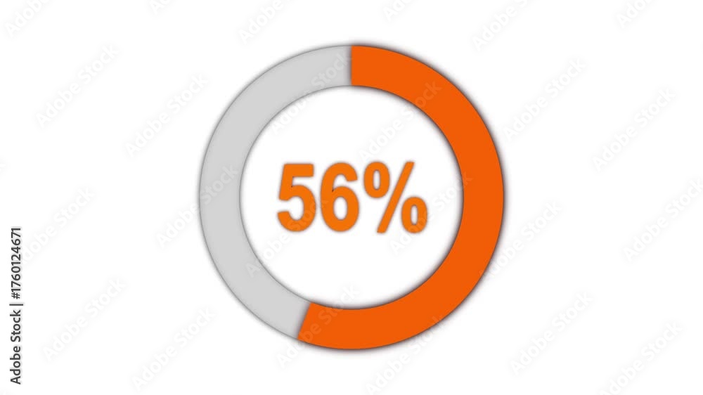 Pie chart animated video with 67 percent element white background ...