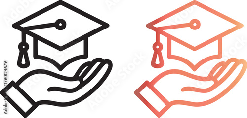 Hand drawing of a house icon held by a hand, symbolising the real estate concept of home and building business design