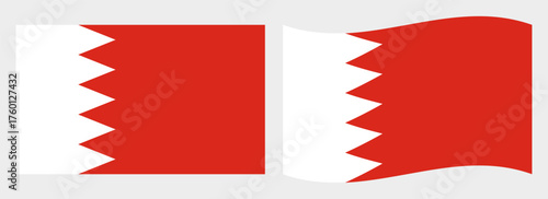 Bahrain flag wave and flat vector Illustration
Vector flag