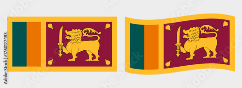 Sri Lanka flag wave and flat vector Illustration
Vector flag