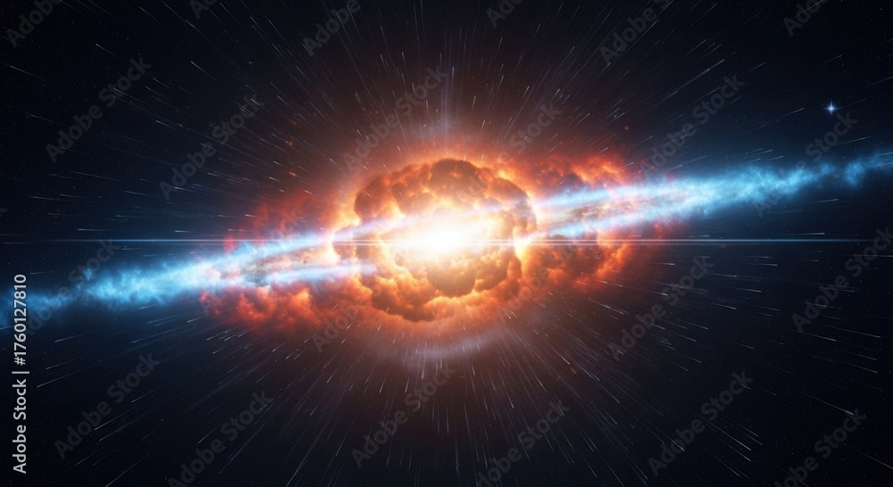 Fototapeta premium Spectacular Cosmic Burst of Light and Energy in Space, A Stunning View of the Universe's Wonders