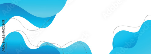 Abstract background with overlapping blue gradient geometric wave shapes. Fluid shape background design for banners, ads, and web pages.