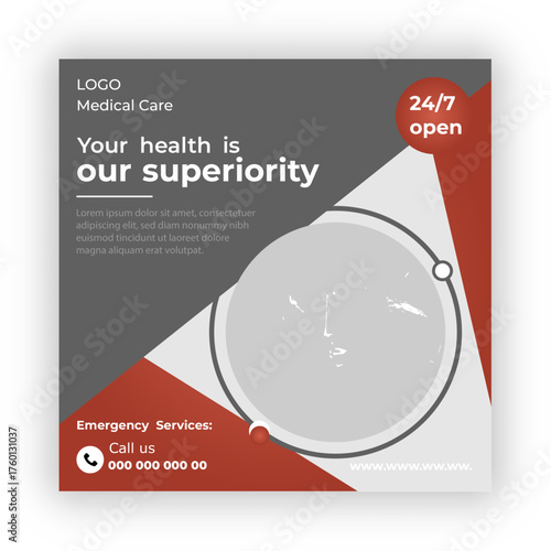 Medical health care social media post design template


