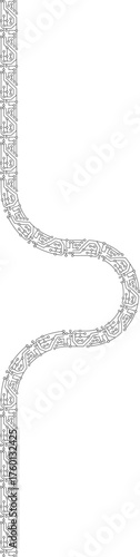 Single upward wave pattern in a straight electronic circuit path with connected nodes.