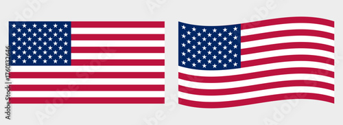 USA flag wave and flat vector Illustration
Vector flag