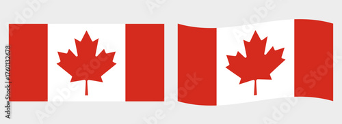 Canada flag wave and flat vector Illustration
Vector flag