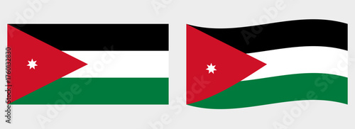 Jordan flag wave and flat vector Illustration
Vector flag