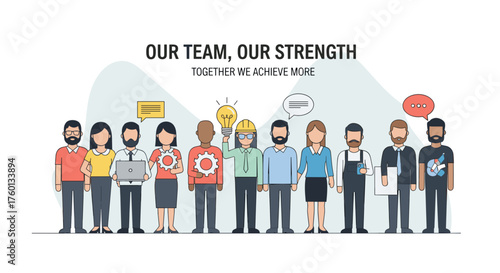 Diverse professional team portrait representing business collaboration teamwork strength and ideas
