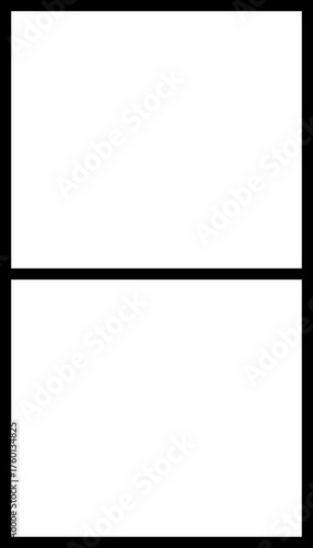 A thick and vertical grid layout with a horizontal line dividing the area into two rows for Instagram stories.