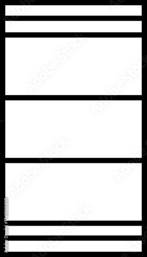 A thick and vertical grid layout with seven unequal rows for Instagram stories.