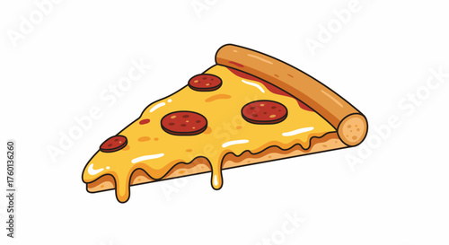 Delicious Slice of Pepperoni Pizza with Melted Cheese.