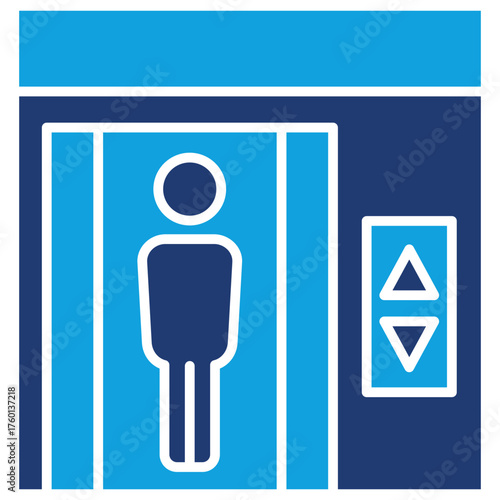Lift Flat Blue Icon