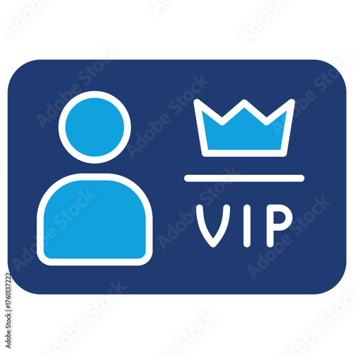 Card Vip Flat Blue Icon