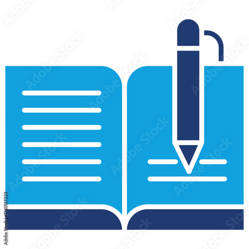 Guestbook Flat Blue Icon