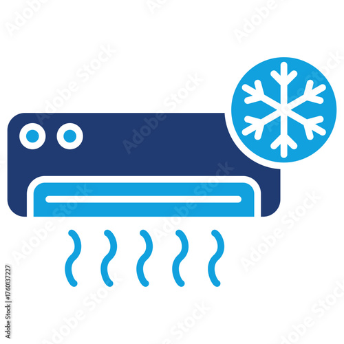 Air Conditioning Flat Blue Icon