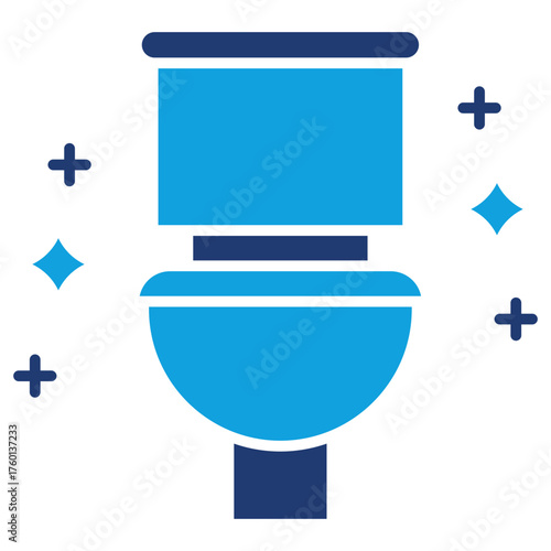 Toilet Flat Blue Icon