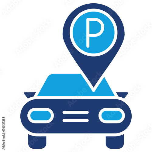 Hotel Parking Flat Blue Icon