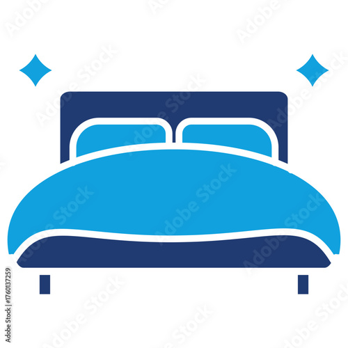 Bed Flat Blue Icon