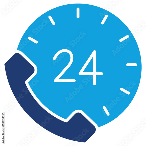 Call Center Flat Blue Icon