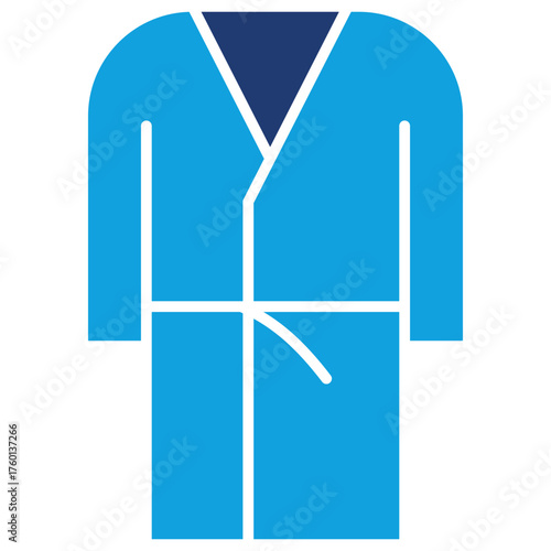 Bathrobe Flat Blue Icon