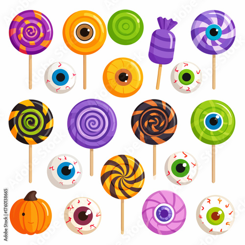 vector illustration of a colorful lollipop, vector illustration of colorful lollipops, colorful lollipop vector illustration, 