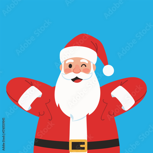 Santa Claus with Hands Up, Shrugging or Showing Open Arms