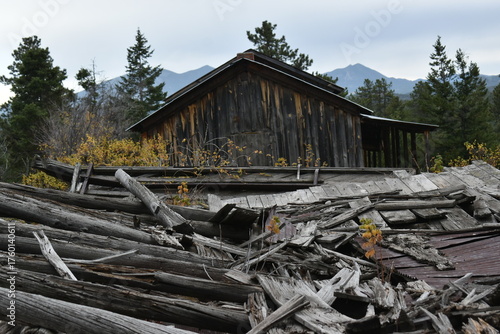 log cabin in the mountains