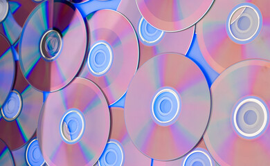 Fotobehang Muziekwinkel Abstracte technomuziek met cd's  © serhii
