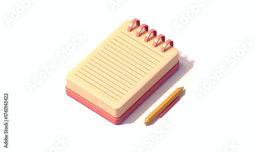 Notebook on White, For Notes. Blank Lines, School Work, Study, Business Ideas