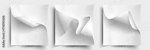 Paper sheets bending on light background, using as backdrop for presentation