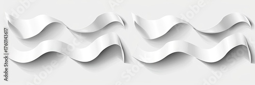 Paper wave cutouts against plain background for design elements or scrapbooking