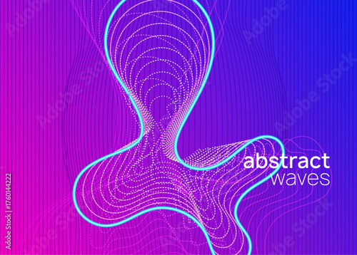 Fest Magazine. Violet Night Club Set. Concert Cover. Nightclub Disco Invitation. Music Electro Template. Blue Dj Banner. Techno Background. Pink Fest Magazine