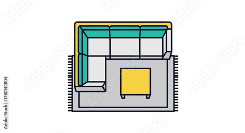 living room layout a sectional sofa rug and coffee table arranged for interior design perfect for illustrating home decor and space planning
