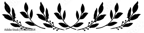 Symmetrical foliage border for decorative use, isolated against a blank background