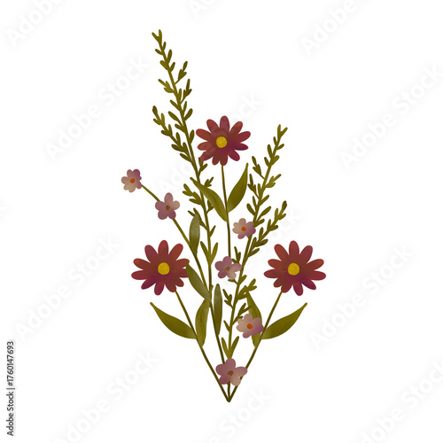 bouquet of red flowers illustrations