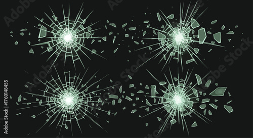 Dramatic shattered glass effect for intense designs, create dynamic impact with broken pane elements, perfect for suspenseful or edgy concepts