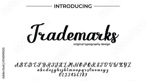 Trademarks - Elegant Script Font for Smooth Handwritten Design and Creative Typography