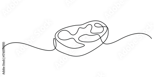 Steak beef continuous one line drawing. Vector illustration