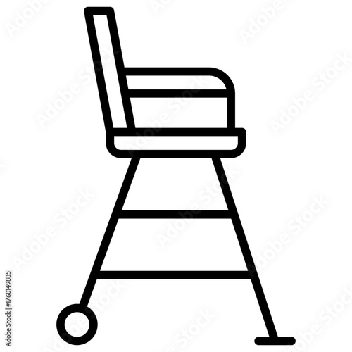 Versatile baby high chair icon designed for safe and comfortable infant feeding, symbolizing essential child care and domestic convenience in modern family life