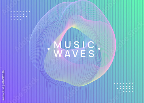 Dj Set. Music Design. Electronic Disco Illustration. Green Discotheque Magazine. Pink Fest Event. Concert Vector. Dance Festival Element. Violet Dj Set