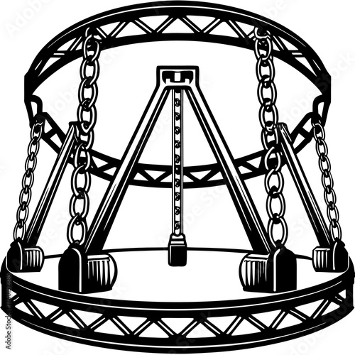 Amusement ride Illustration : A thrilling illustration of an amusement ride. the image conveys a sense of excitement and adventure