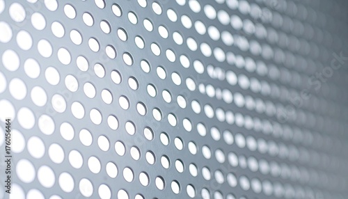 Grey Perforated Metal Sheet with Bokeh