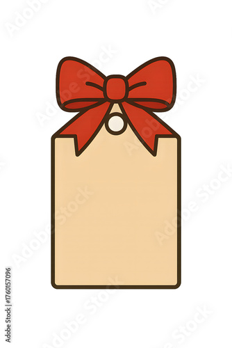 Gift tag with red bow