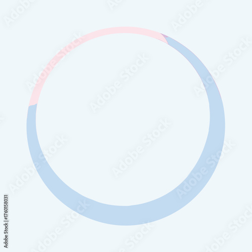 Abstract Circle Segment with Pastel Colors pink