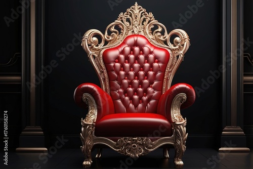 Wallpaper Mural Luxurious Red Throne on Dark Background Torontodigital.ca